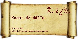 Kocsi Ádám névjegykártya